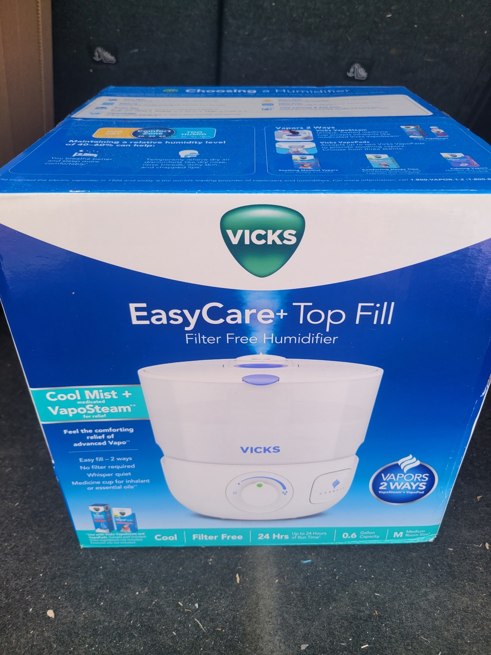 Vicks EasyCare+ Top Fill Filter Free Humidifier - White